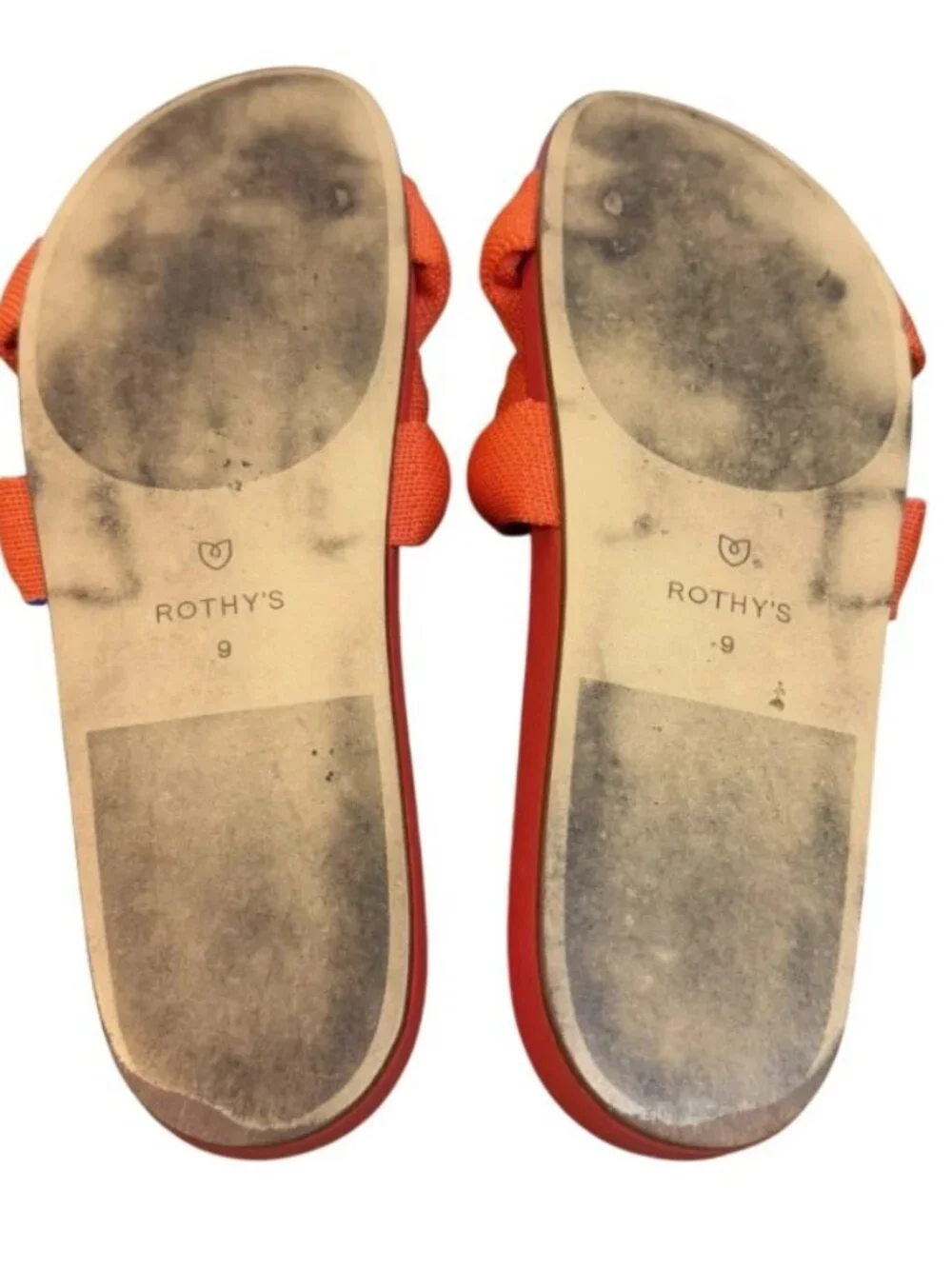 Rothy's The Bubble Slides Sandals Vibrant Orange Womens Casual Shoes Size 9